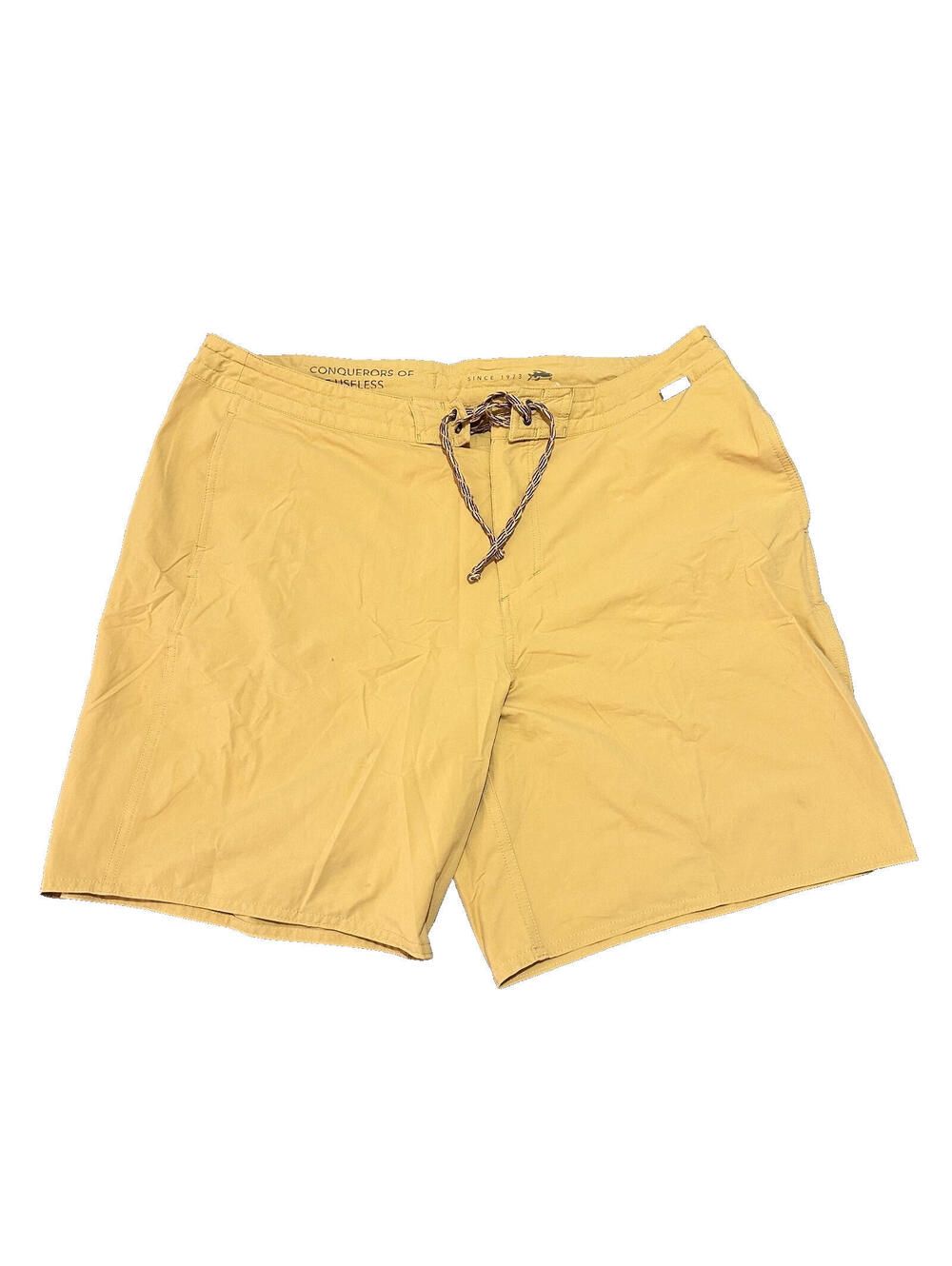 Patagonia Men Large L 36 Conquerors Of The Useless Yellow Board Shorts Swim Zip